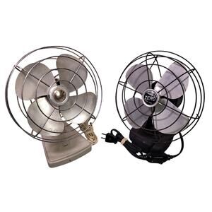 Vintage Zero Model 1250R & Kenmore Model 135.80031 Desk Fans FOR PARTS OR REPAIR